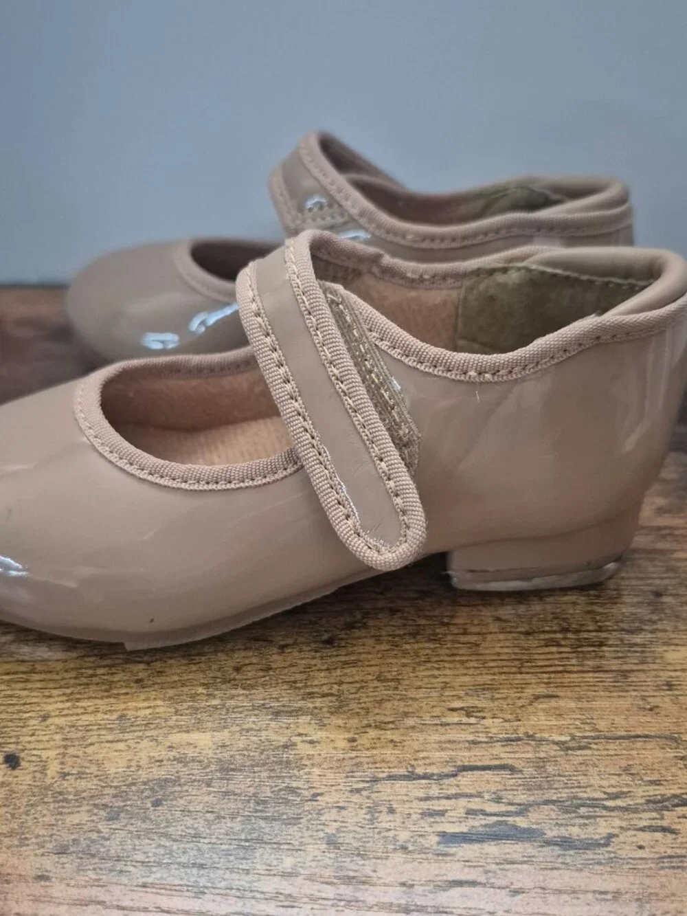 Tap Shoe Weissman Beginner Hook & Loop W2600 Child Girl 7CM Caramel beige brown